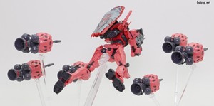 Club G Expansion Set for Red Gundam - 비트를 모두 분리하여 동봉된 미니 스탠드로 개별 디스플레이한 모습 (2/4)