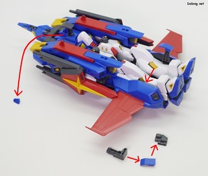 Club G Mission Pack X Type for F90IIIY Cluster Gundam - 랜딩기어 기믹을 장착해주면 간단히 변형 완료.