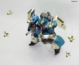 RE/100 1/100 ヤクト・ドーガ (ギュネイ・ガス機) [スペシャルコーティング] - 付属のプラ棒を使ったファンネル射出ポーズ (3/4)
