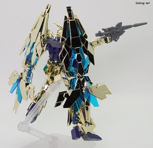 HGUC 유니콘 건담 3호기 페넥스 (디스트로이 모드) 골드 & 실버 세트 - 골드 코팅 액션 포즈 (4/4)