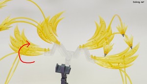 Gundam Base Xi Gundam / Pelelope Funnel Missile Effect Set - HGUC 아류제우스 플라이트 폼에 대응하려면, 커다란 이펙트 파츠 4개를 180도 돌려 끼워야 합니다.