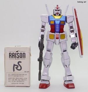 MG RX-78-2 Gundam Ver.3.0 [Titanium Finish] - Size comparison with a cigarette pack