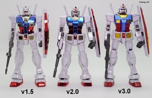 MG RX-78-2 Gundam Ver.3.0 [Titanium Finish] - Comparison of MG RX-78-2 Gundam Titanium Finish versions.