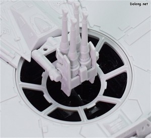 PG 1/72 Millennium Falcon - 쿼드 레이저 포대의 창살형 파츠와 클리어 파츠 비교 (1/2)