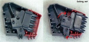 PG Yamato - 굴뚝모양 구조물의 내부 기믹. 뒷부분 스위치를 누르면 미사일 같은 모양이 밖으로 나오게 되어 있습니다.