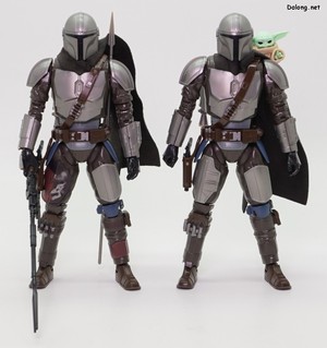 1/12 マンダロリアン＆グローグー [STAR WARS: THE MANDALORIAN AND GROGU] - 1/12 マンダロリアン（ベスカー・アーマー）と並べて。本体はボディに巻いたメインのガンベルトと、右太もも部分の装甲の造形のみ変更されています。