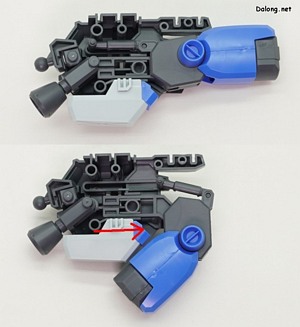 HGUC Gustav Karl Type-00 - 무릎 관절을 연장하고 종아리 장갑을 내려서, 무릎 가동범위를 확장할 수 있습니다. (2/2)