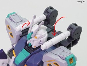 HGUC Alyzeus - 빔사벨을 캐논 형태로 전면을 향하게 하고, 머리의 안테나를 가운데로 접은 다음