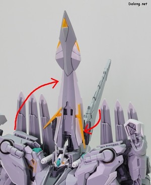 HGUC Alyzeus - 기수를 올리고 대형 안테나를 접은 후, 다시 기수를 내려줍니다. (1/2)
