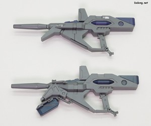 HGUC Xi Gundam (Mobile Suit Gundam Harthaway the Sorcery of Nymph Circe) - 기존 크시건담의 빔라이플(상단)과의 비교. 앞분에 에너지팩과 배럴 홀더가 추가되었습니다.
