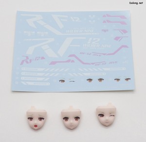 Frame Arms Girl Wilber Nine Beryl Armor Custom - 습식데칼 및 얼굴 파츠