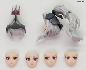 Frame Arms Girl Duruga II (Noire Ver.) - 4가지 표정의 얼굴로 교체할 수 있습니다.