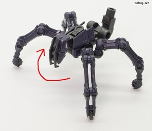 Hexa Gear Governor Para-pawn Enclosure - 백팩에 달려있던 거미 머리를 위와 같이 배치한 후, 기존 병장을 재조합하여 장착합니다. (1/2)