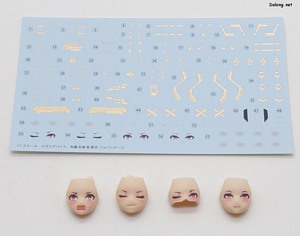 Megami Device Asra Ninja Kaname Shadow Edition Full Package - 습식데칼과 얼굴파츠들.