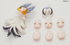 Megami Device Puni Mofu Gin Lang - 3가지 표정의 얼굴과 3개의 습식데칼용 빈 얼굴이 제공됩니다.