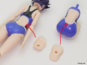 창채소녀정원 사오토메 루이 (토오 고교 경영수영복) - 2가지 몸체의 등 파츠를 교체하여 스탠드에 올릴 수 있습니다.